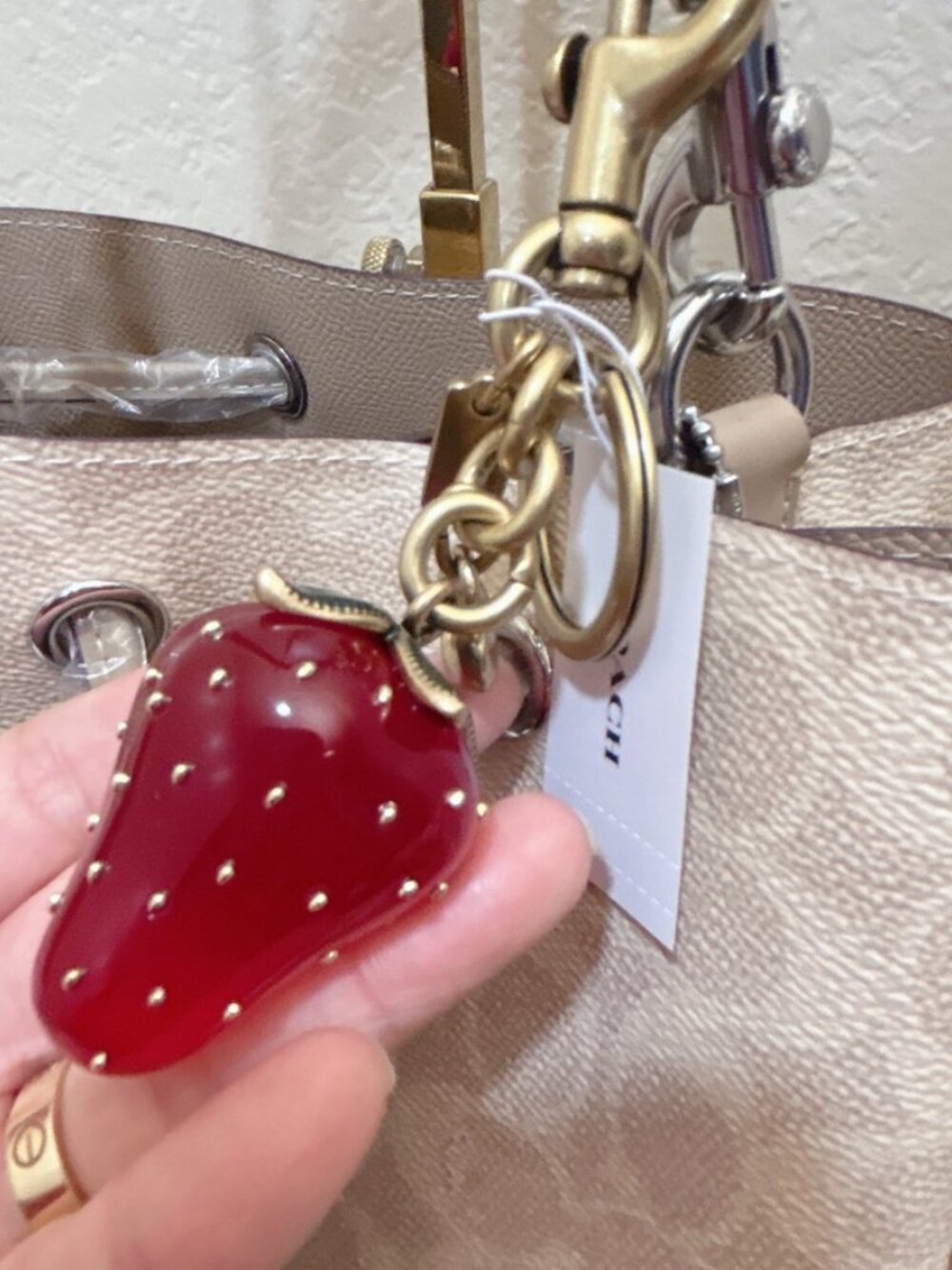 Coach Strawberry Purse Bag Charm NWT CAO50 - Picture 7 of 7